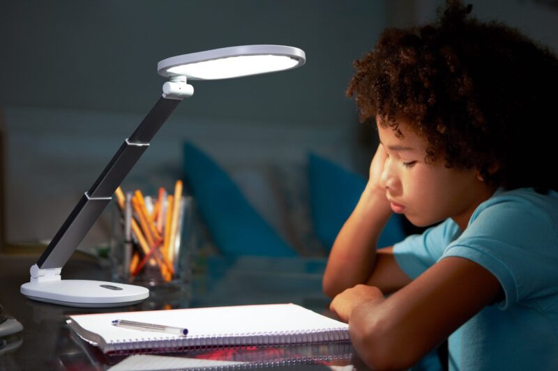 Adjustable desk lamp for homework